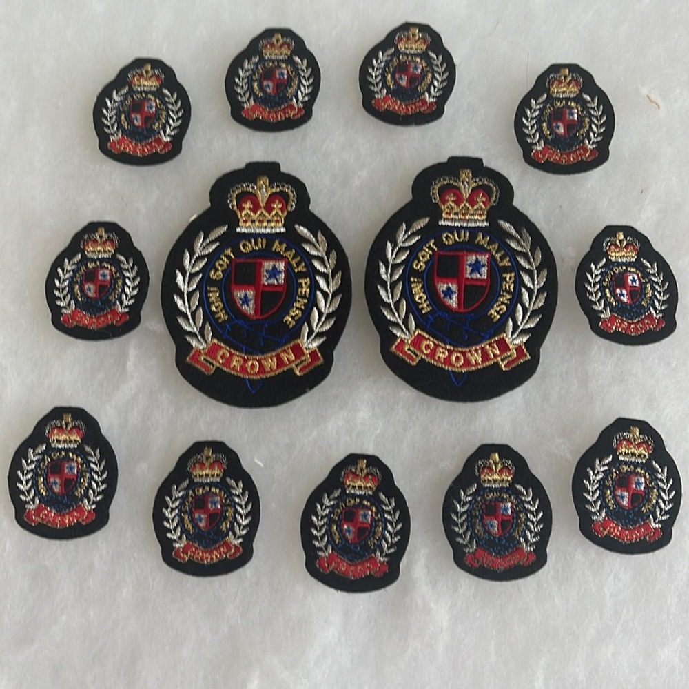 Iron-on Embroidered Royalty Crown Crest Patches-set of 13 Brand New